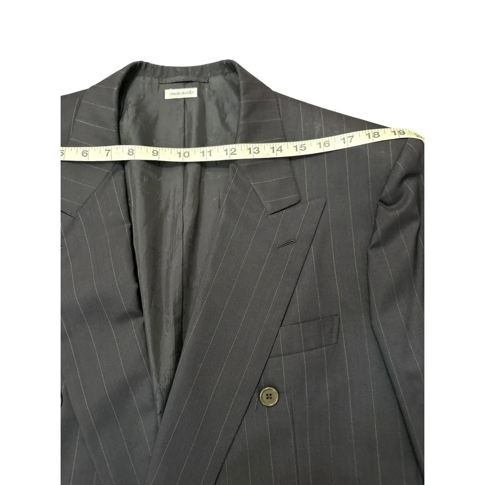 Brioni‎ Navy Pinstripe Double Breasted Blazer Sports Coat 44R Tiberio Flaminio